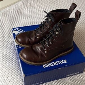 Birkenstock Women Dark Brown Leather Boots